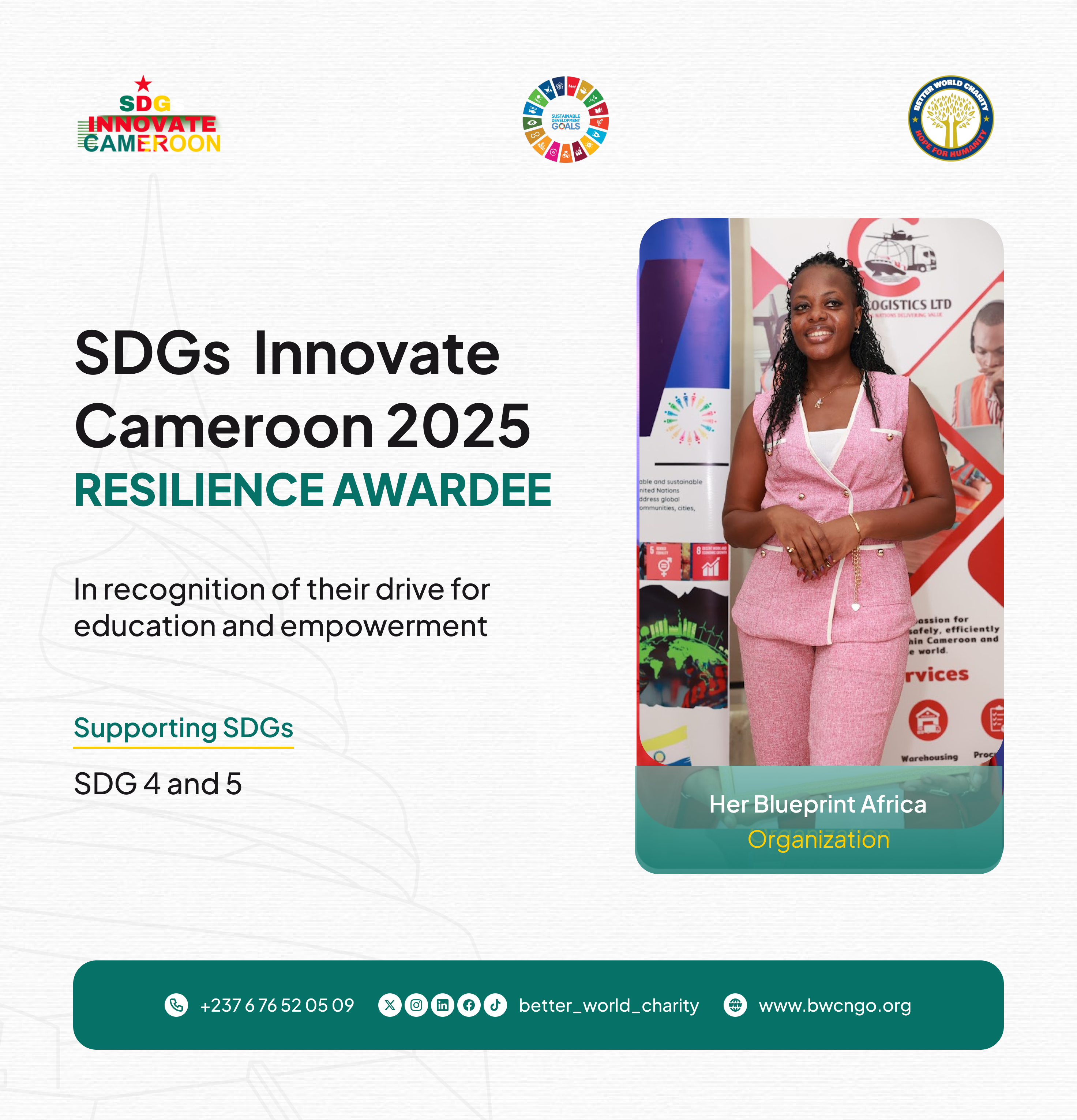 Empowering Change: Her Blueprint Africa’s Resilience at SDG Innovate Cameroon 2025